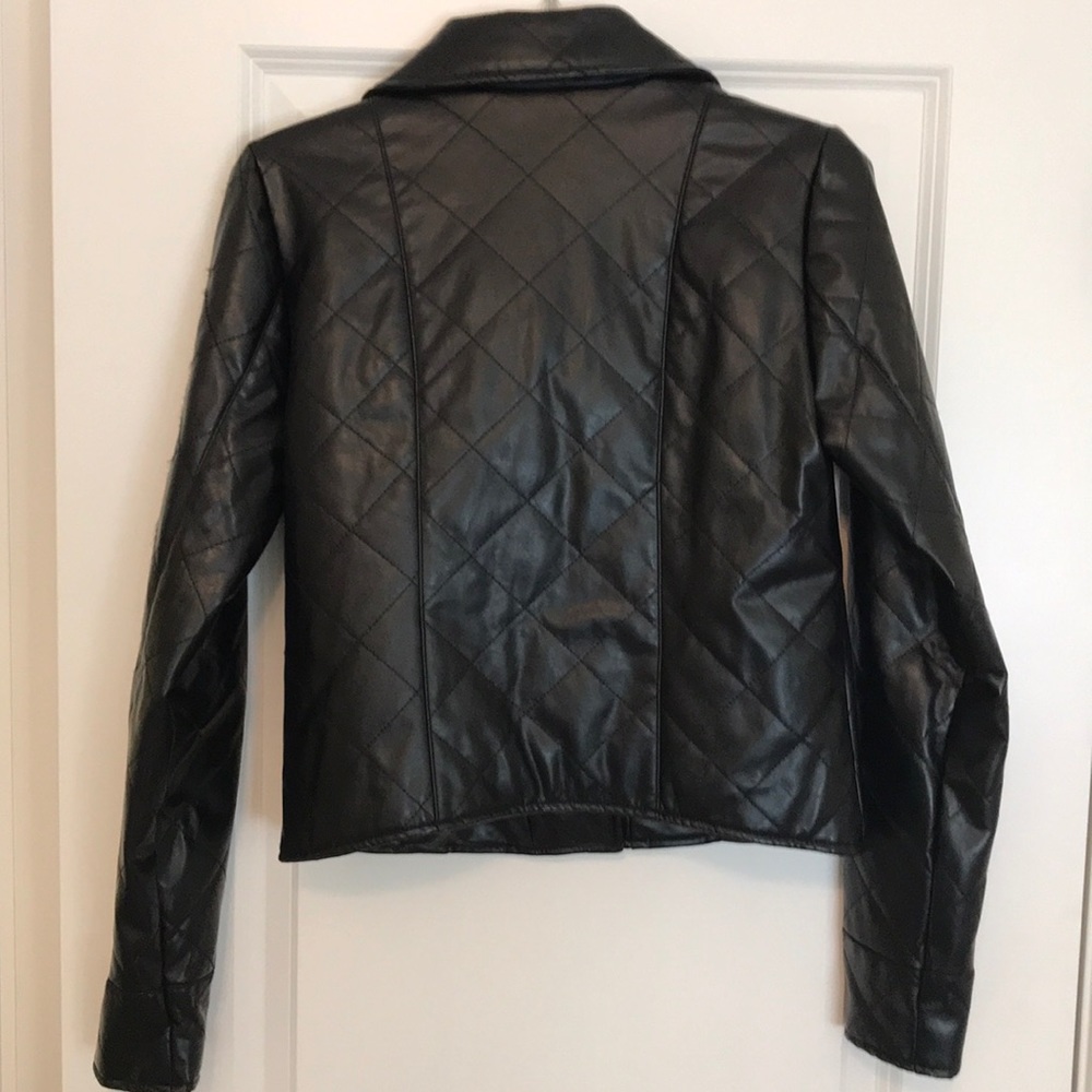 Faux black leather jacket - Picture 7 of 8